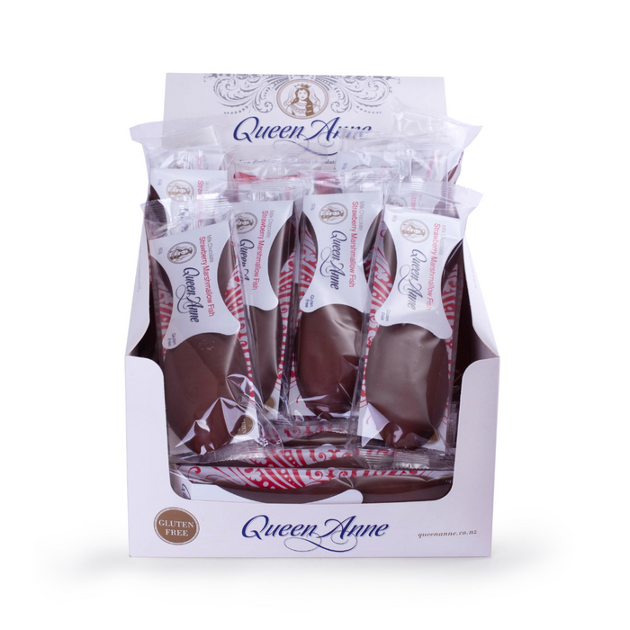 PARTY BOX - x24 50g Milk Chocolate Strawberry Marshmallow Fish