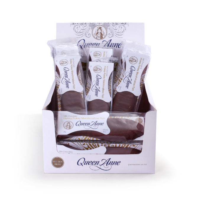 PARTY BOX - x24 50g Milk Chocolate Hokey Pokey Marshmallow Fish