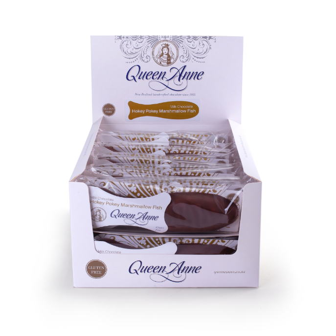 PARTY BOX - x24 50g Milk Chocolate Hokey Pokey Marshmallow Fish