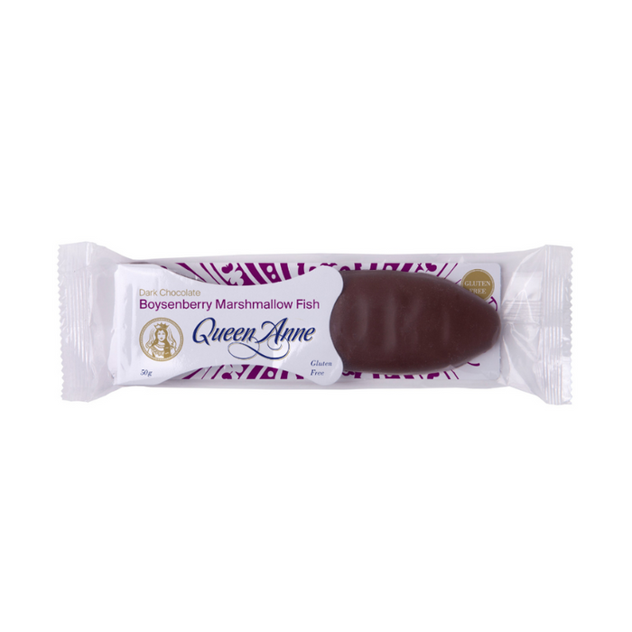 Dark Chocolate Boysenberry Marshmallow Fish 50g