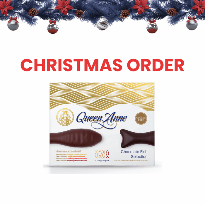 XMAS ORDER - Chocolate Fish Selection 200g (Orange, Pineapple, Strawberry, Raspberry)