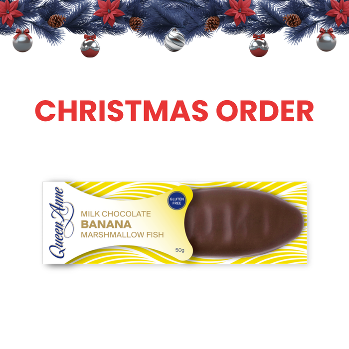 XMAS ORDER - PARTY BOX - x24 50g Milk Chocolate Banana Marshmallow Fish
