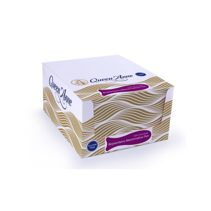 PARTY BOX - x24 50g Dark Chocolate Boysenberry Marshmallow Fish