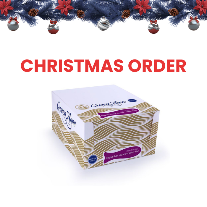 XMAS ORDER - PARTY BOX - x24 50g Dark Chocolate Boysenberry Marshmallow Fish