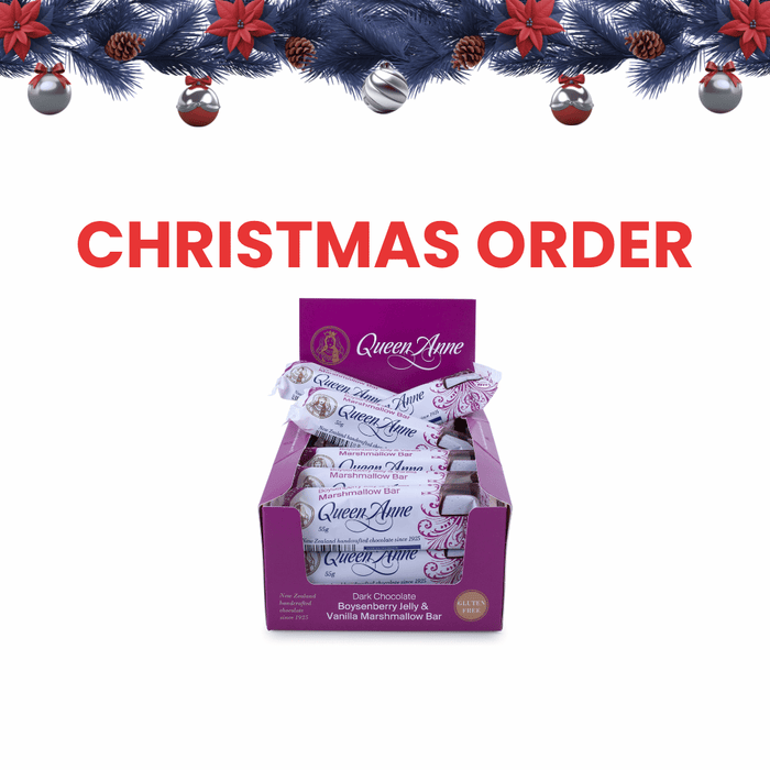 XMAS ORDER - PARTY BOX - x18 55g Dark Chocolate Boysenberry Jelly & Marshmallow Bars