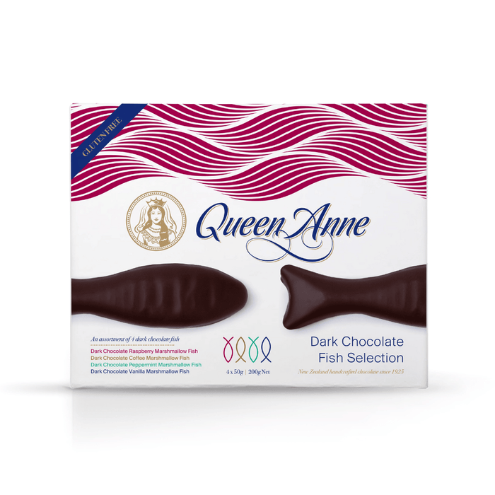 Dark Chocolate Fish Selection 200g - (Raspberry, Coffee, Peppermint, Vanilla)