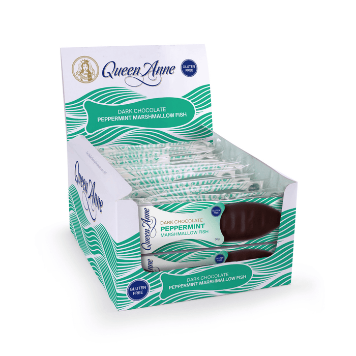 PARTY BOX - x24 50g Dark Chocolate Peppermint Marshmallow Fish
