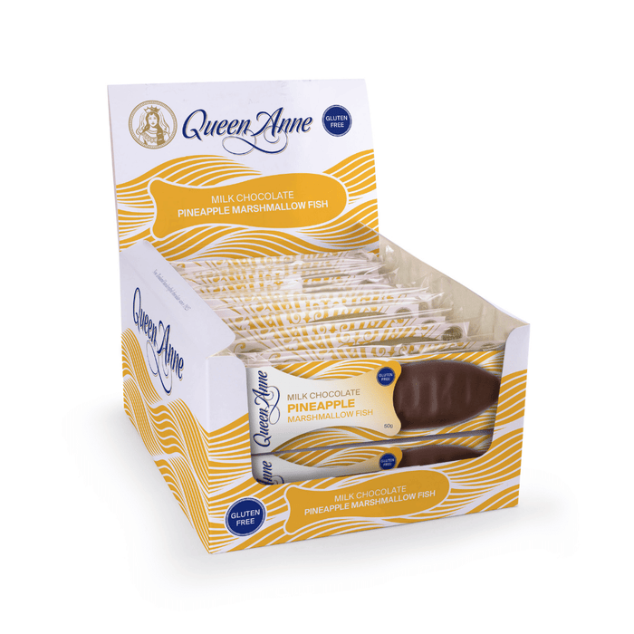 PARTY BOX - x24 50g Milk Chocolate Pineapple Marshmallow Fish