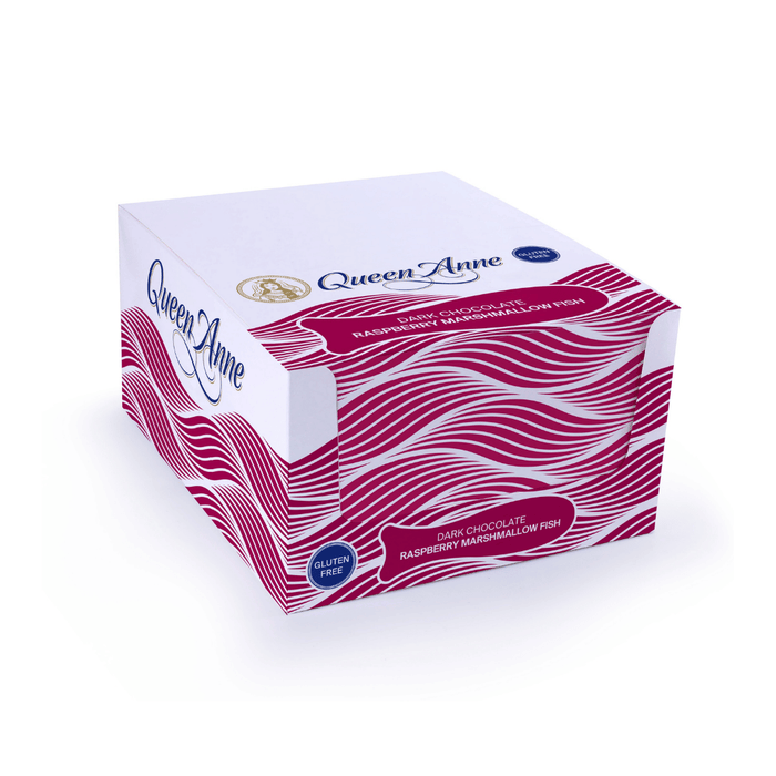 PARTY BOX - x24 50g Dark Chocolate Raspberry Marshmallow Fish