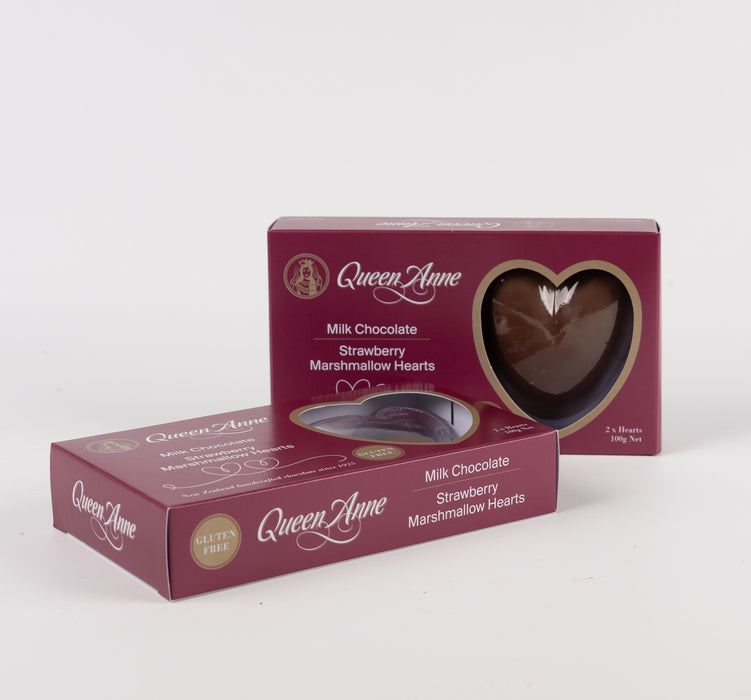 Milk Chocolate Strawberry Marshmallow Hearts 100g